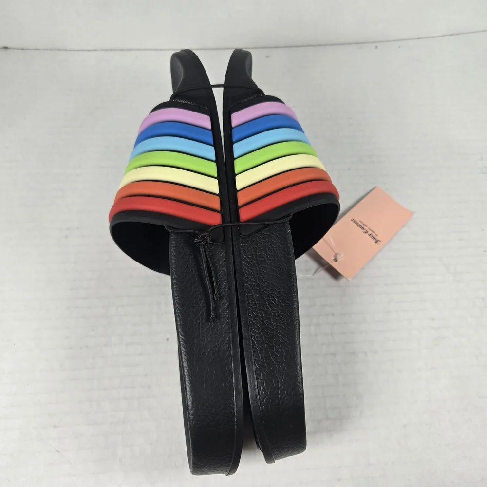 Juicy Couture Women's Wynnie Rainbow Slide Sandals Pool Flip Flops Size 6 - Picture 4 of 10